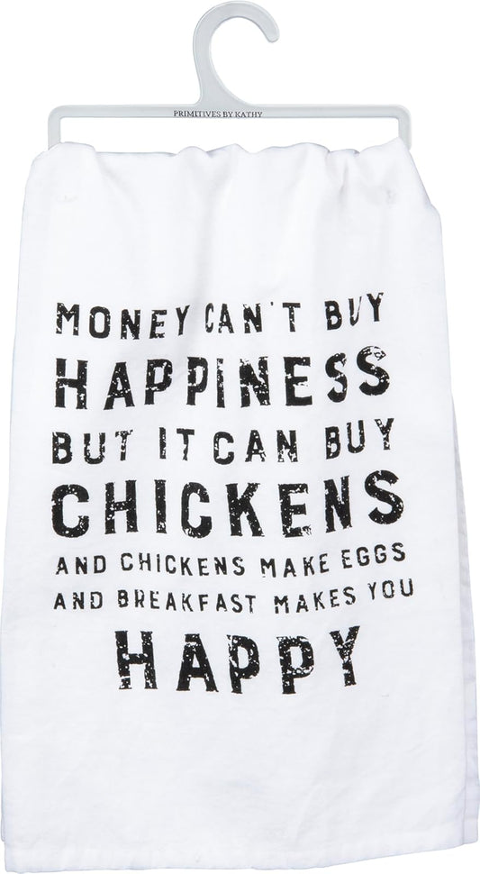Primitives By Kathy Breakfast Makes You Happy Tea Towel