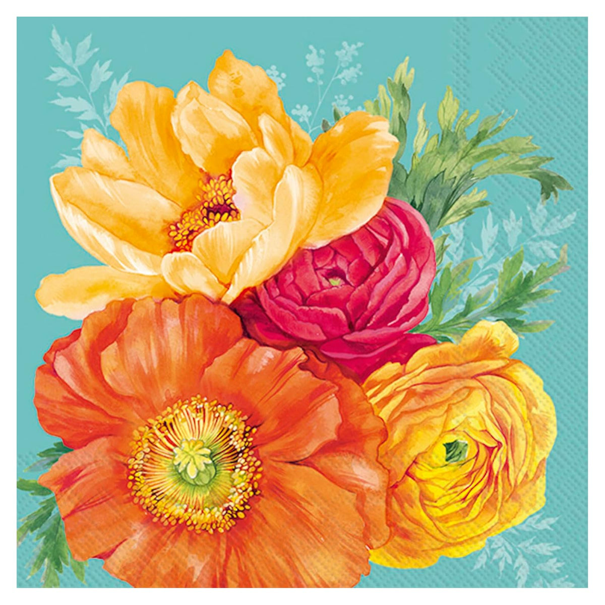 ihr SINCE 1977 Disposable Napkin, 6.5" x 6.5", Joni Turquoise