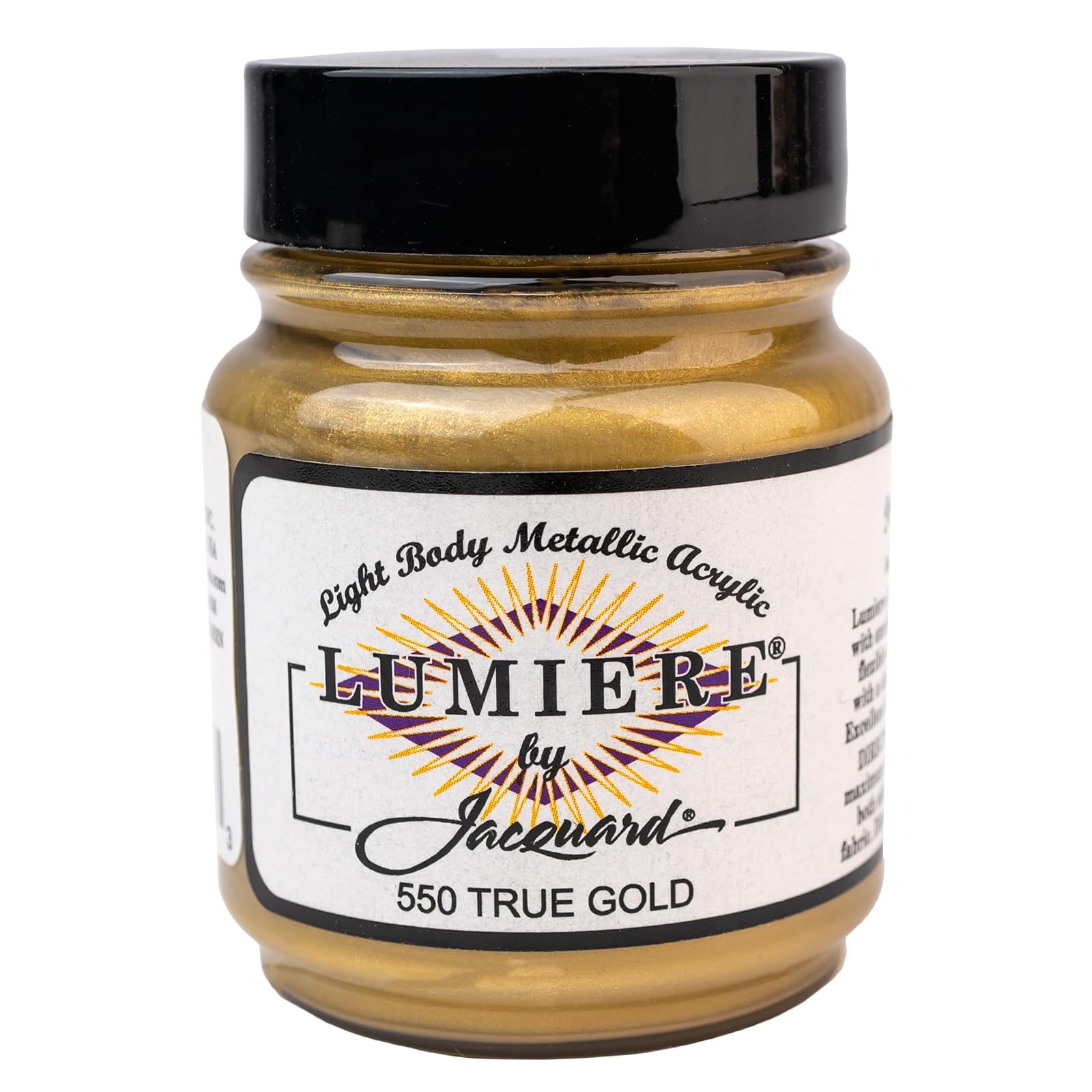 Jacquard Lumiere Metallic and Pearlescent Paint 2.25 Oz, 550 True Gold