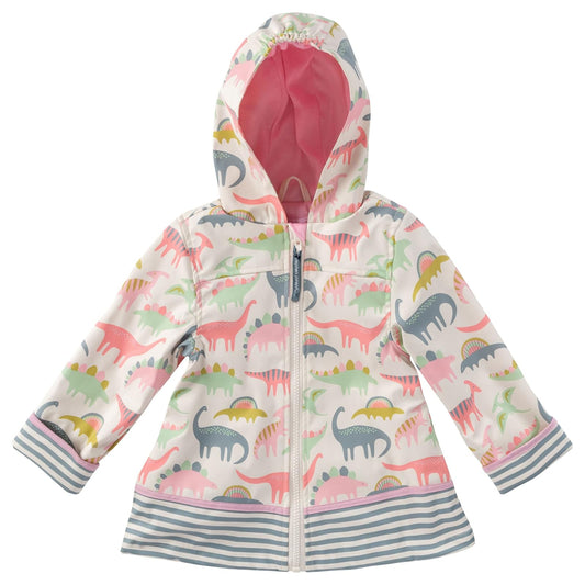 Stephen Joseph Kids Raincoat, Pink Dino, 3T
