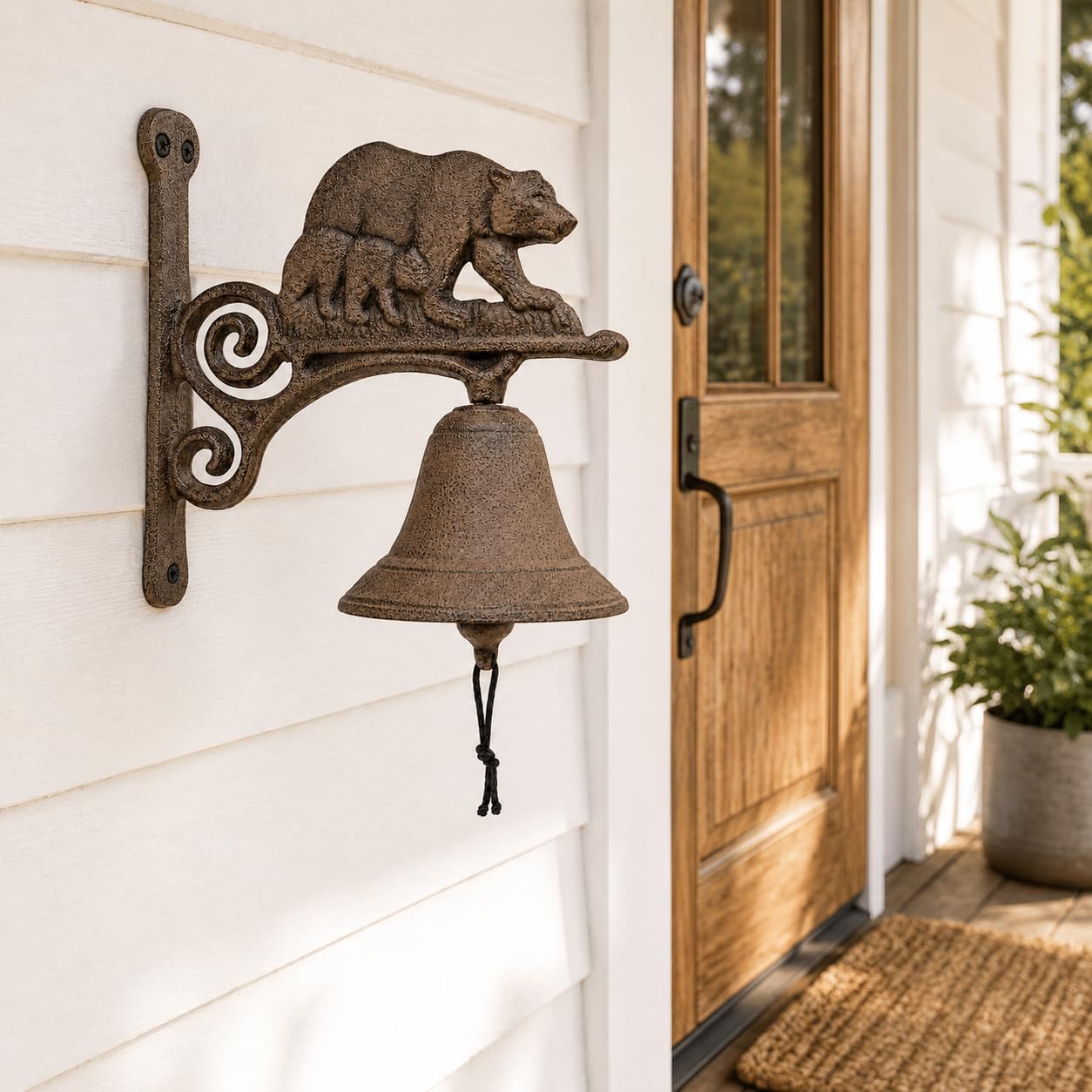 Comfy Hour 7.8 Inch Dinner Bell Outdoor, Bear Dinner Bell