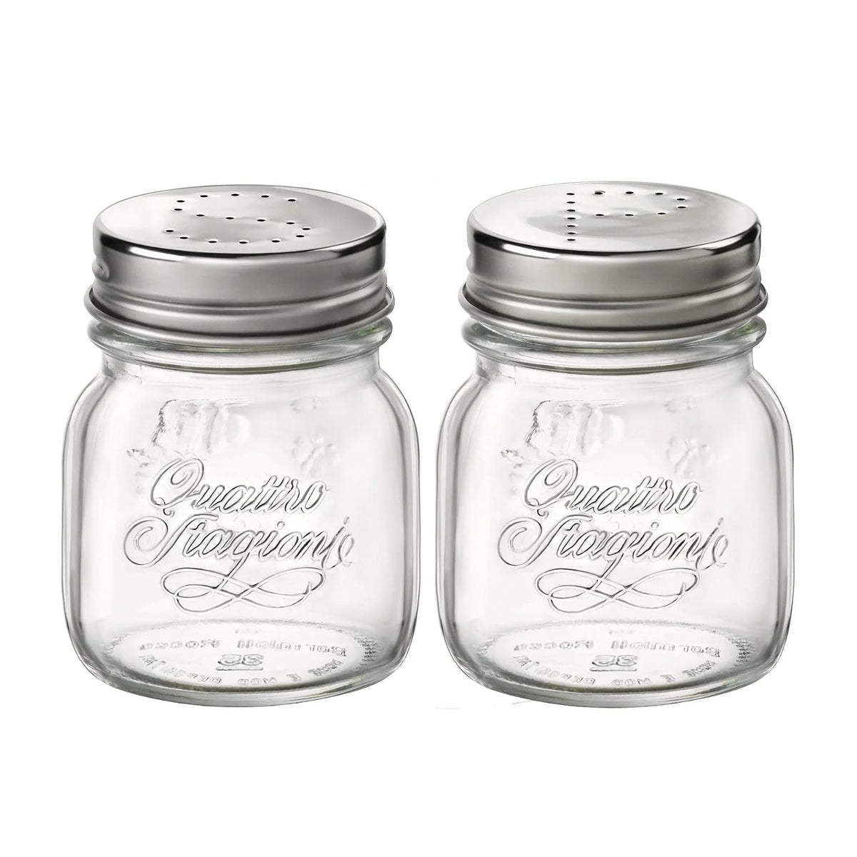 Bormioli Rocco Food Storage Container, Salt and Pepper, Clear