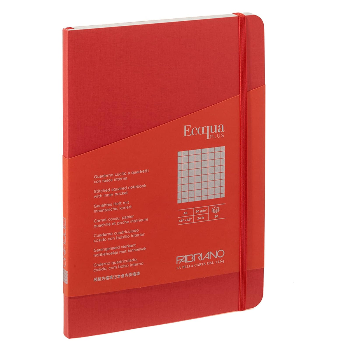 Fabriano Blank Book, A5 - 5.8" x 8.3", Red
