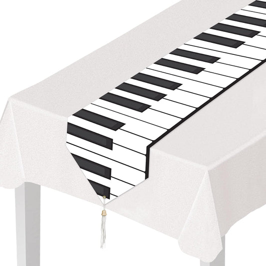 Beistle Table Runner, 11" x 6', Black/White