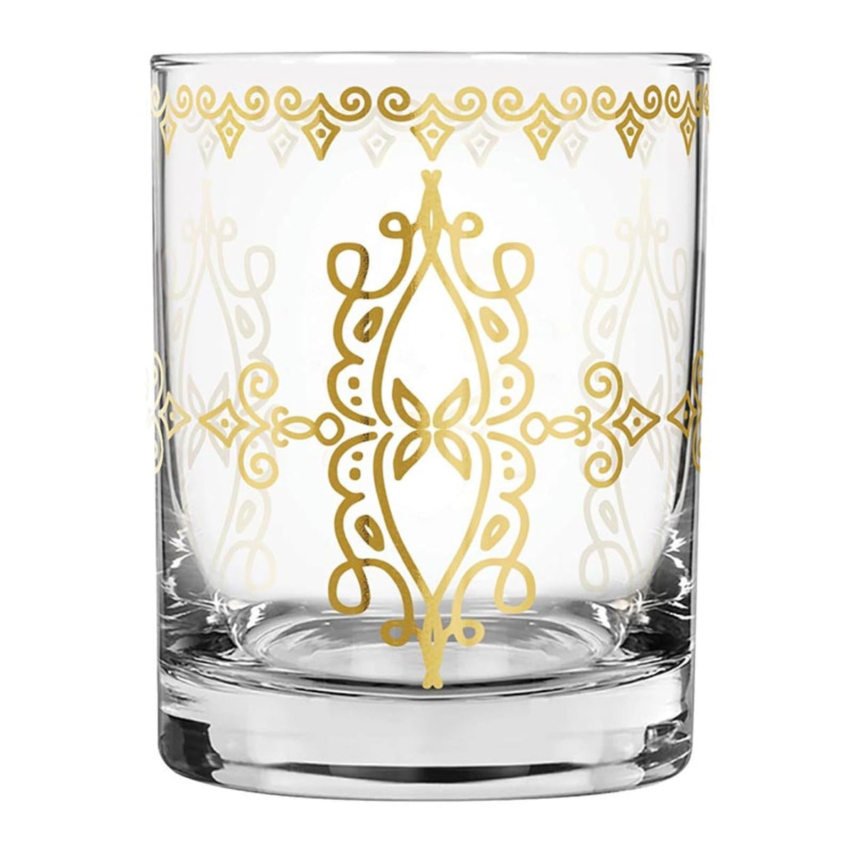 Santa Barbara Design Studio Drinking Cup, 14 Ounces, Clear/Gold Foil