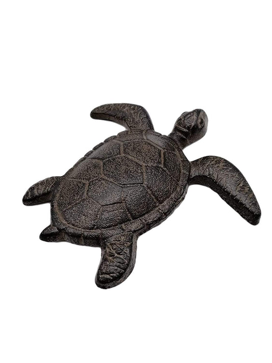 Comfy Hour 5.9 Inch Cast Iron Sea Turtle Figurine, Garden Statue