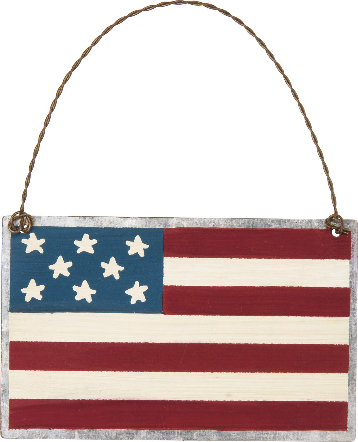 Primitives by Kathy Hanging Ornament, 4 inches x 2.5 inches, Red, White