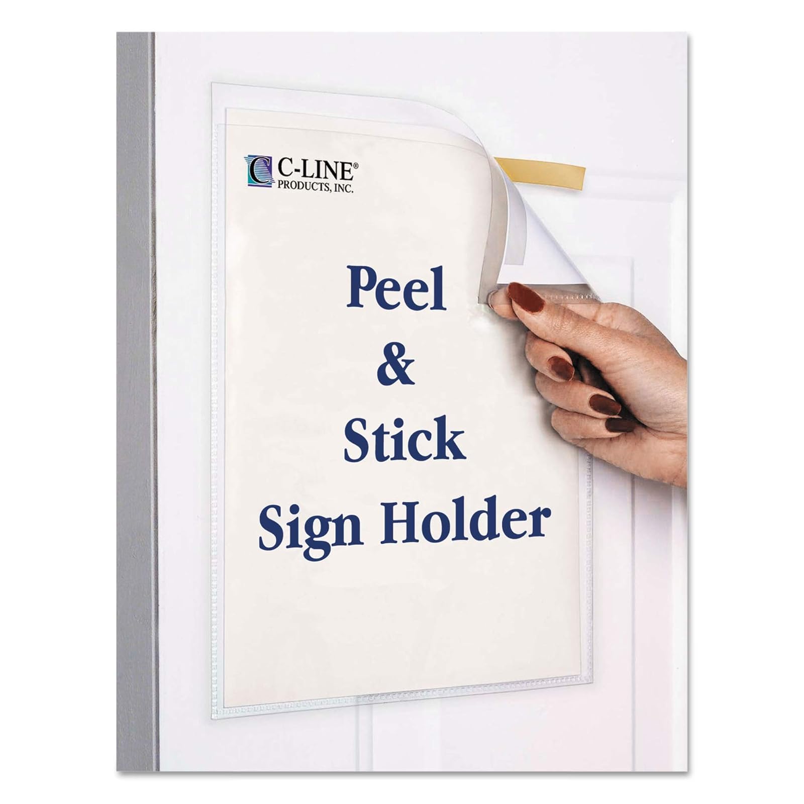 C-Line Peel and Stick Display Pockets, Clear, 8.5 x 11 Inches, 10 per Pack (36911)