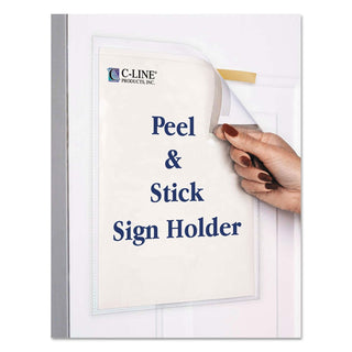 C-Line Peel and Stick Display Pockets, Clear, 8.5 x 11 Inches, 10 per Pack (36911)