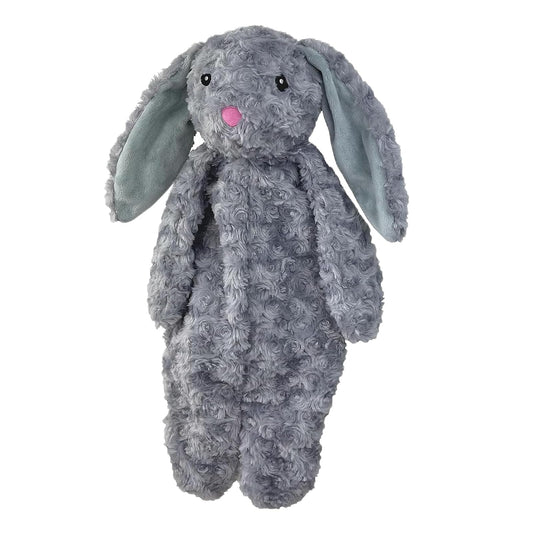Pet Lou Stuffingless Floppy Plush Dog Toys with Durable Squeak and Crinkle Paper Dog Chew Toys for Large Dogs and Medium Dogs (Gray, 19 Inch Floopy Rabbit 2)