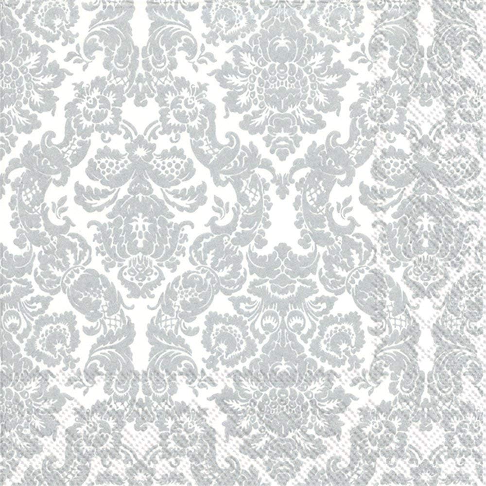 Boston International IHR Lunch Paper Napkins, 6.5" x 6.5", Silver