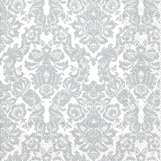 Boston International IHR Lunch Paper Napkins, 6.5" x 6.5", Silver