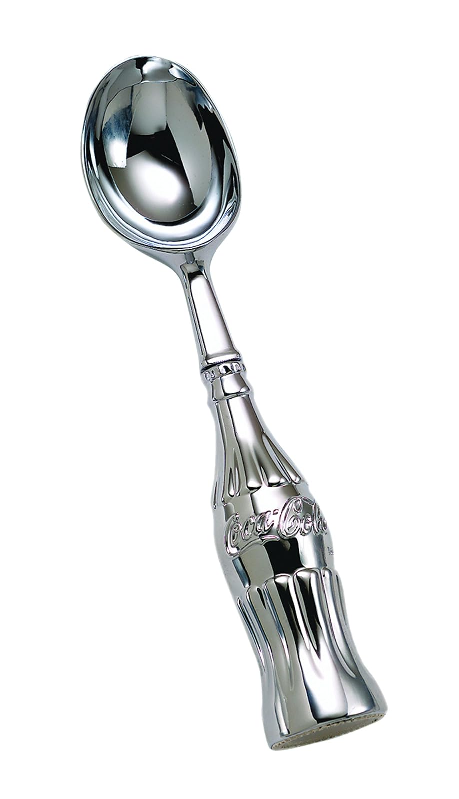 TableCraft Coca-Cola CC308 Ice Cream Scoop with Contour Bottle Handle and Chrome Plated Metal, Red