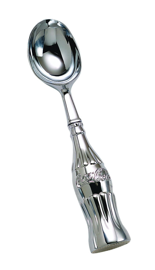 TableCraft Coca-Cola CC308 Ice Cream Scoop with Contour Bottle Handle and Chrome Plated Metal, Red