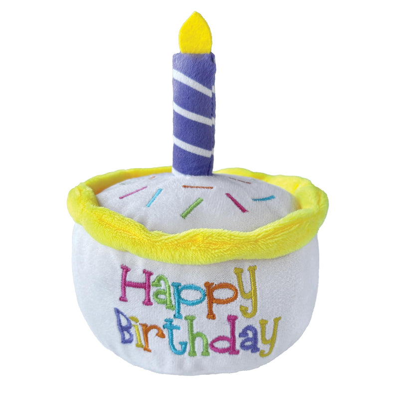 foufouBRAND Unisex Birthday Cake Plush Pet Toy, 6-inch Length, Pet Accessories