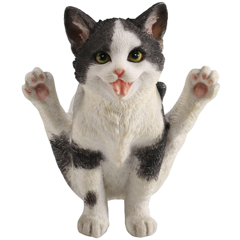 Veronese Design 3 1/8 Inch Black N White Yoga Cat Firefly Pose Resin Animal Figurine