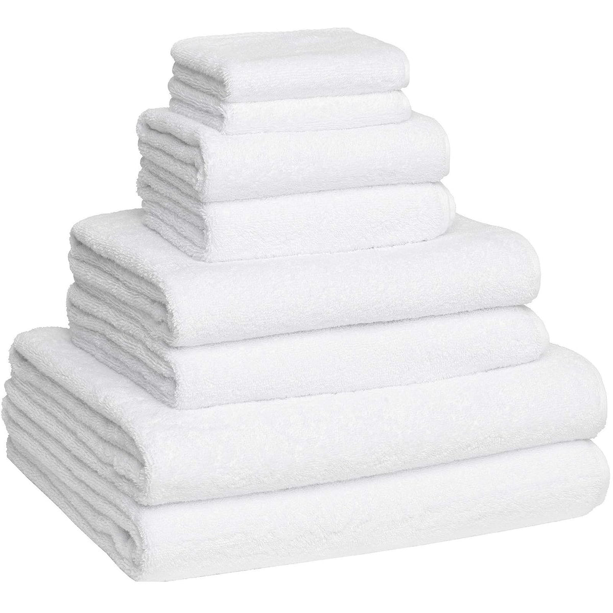 Home and Plan Towel, 8-Piece Towel Set, White