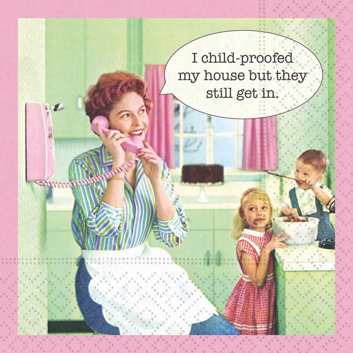 Design Design 624-09830 Childproofed The House Beverage Napkin, Multicolor