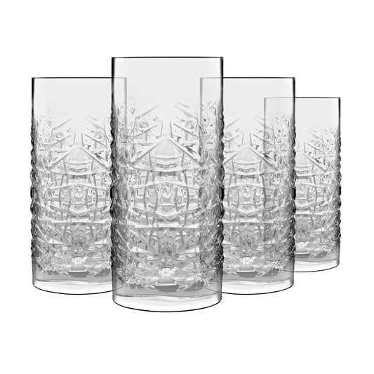 Luigi Bormioli Rocco Mixology 16.25 oz Textures Beverage Glasses, Clear