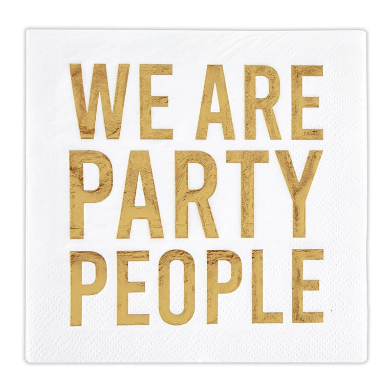 Santa Barbara Design Studio 20-Count Disposable Cocktail Napkins, 5" x 5", Party People