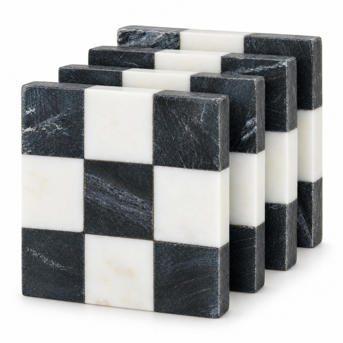 Mud Pie Drink Coaster, 4" x 4", Black