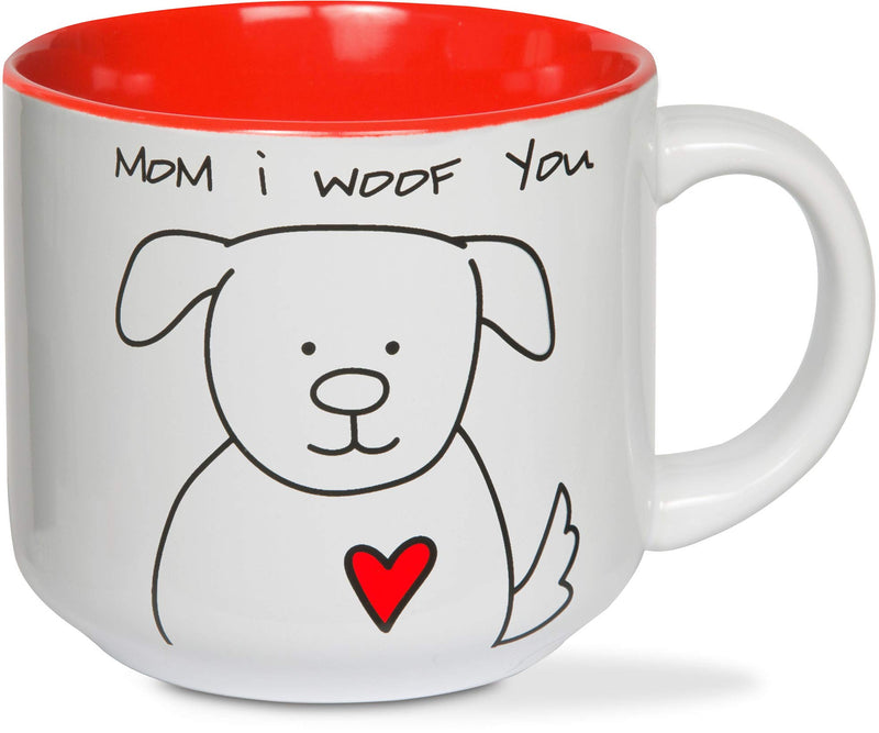 Pavilion Gift Company 37134 Blobby Dog-Mom I Woof You Ceramic Coffee Mug, Red