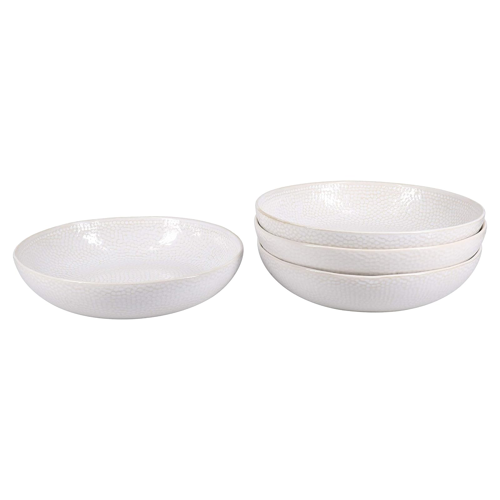 BIA Cordon Bleu Serene 32 oz Pasta Bowl, Set of 4, 8.25-inch Diameter, Creme