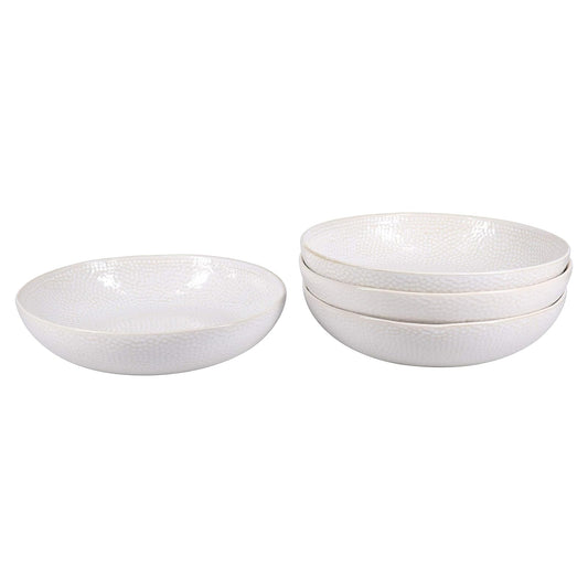 BIA Cordon Bleu Serene 32 oz Pasta Bowl, Set of 4, 8.25-inch Diameter, Creme