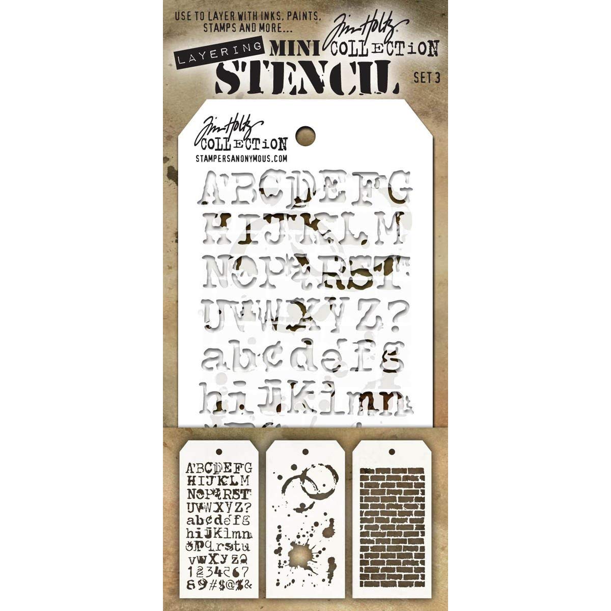 Tim Holtz Template Stencil, 6.25 x 3 inches, Mini