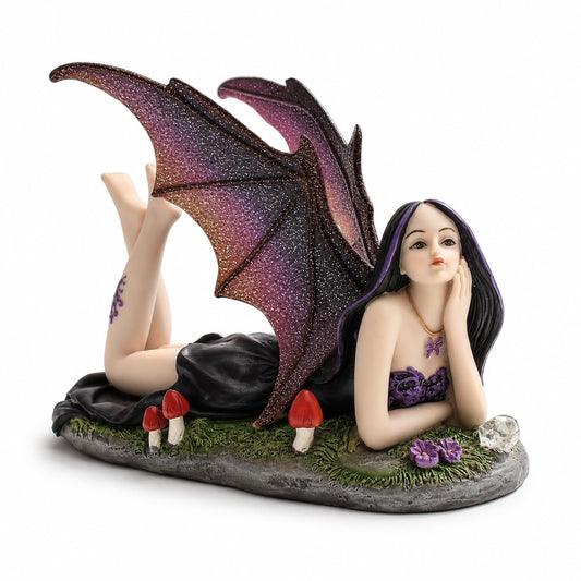 Comfy Hour 6 Inch Gothic Fairy Figurine, Lying Witch Statue, 1 Piece