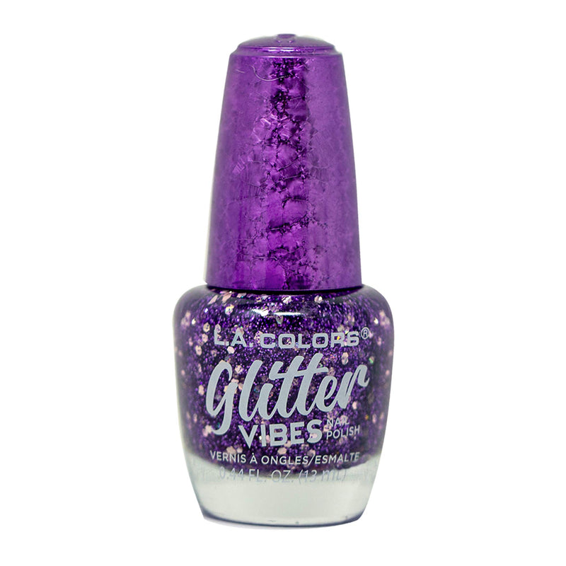 L.A. Colors Glitter Vibes Nail Polish (Purple-Razzi)