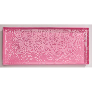 Home Furnishings By Larry Traverso Tray, 30" x 13" x 2", Wild Rose Design, Pink