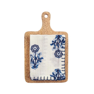 Mud Pie Towel, board 8" x 5" | towel 10" x 10", Blue