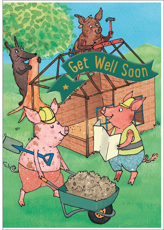 Cardoo Get Well Fairy Story Card, The Three Little Pig