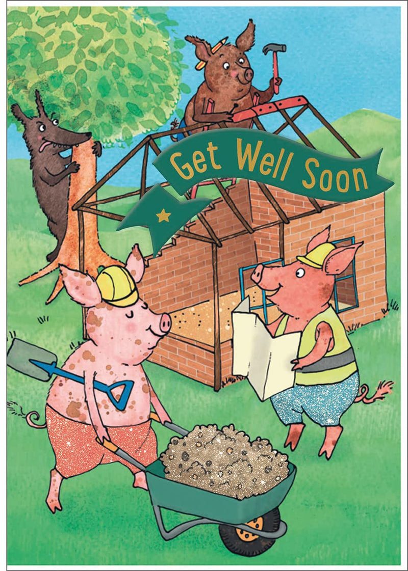 Cardoo Get Well Fairy Story Card, The Three Little Pig