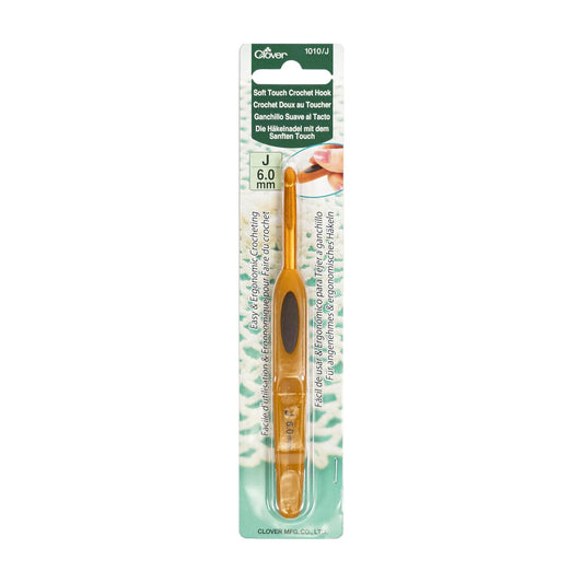 Clover Soft Touch 6.0-mm Crochet Hooks, Size J, 1010/J