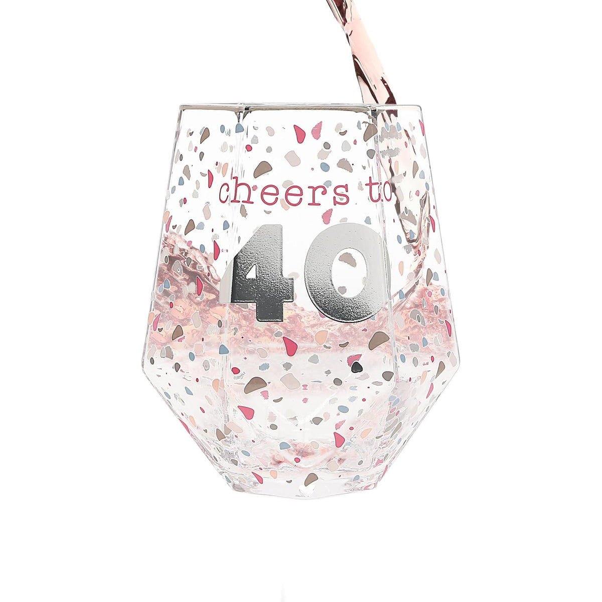Pavilion Gift Company Drinking Cup, 16 Ounces, Silver, pink, and blue