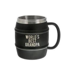 Pavilion Gift Company Drinking Cup, 15 Ounces, Black and silver