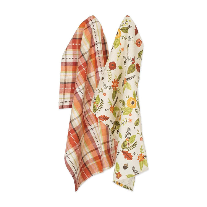 DII Towel, 18x28", Floral Plaid