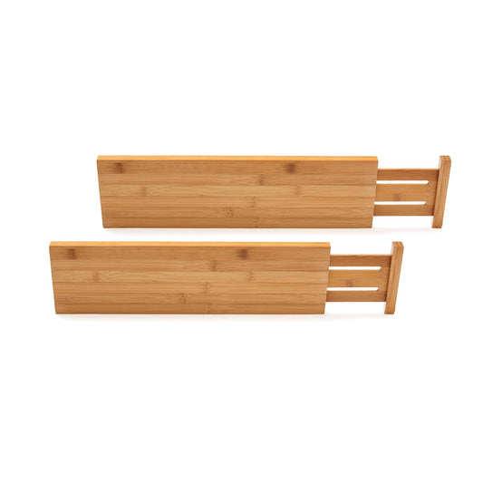 Lipper International Caddy, 18 1/8" to 22" Deep x 5" Tall (Set of 2), Bamboo