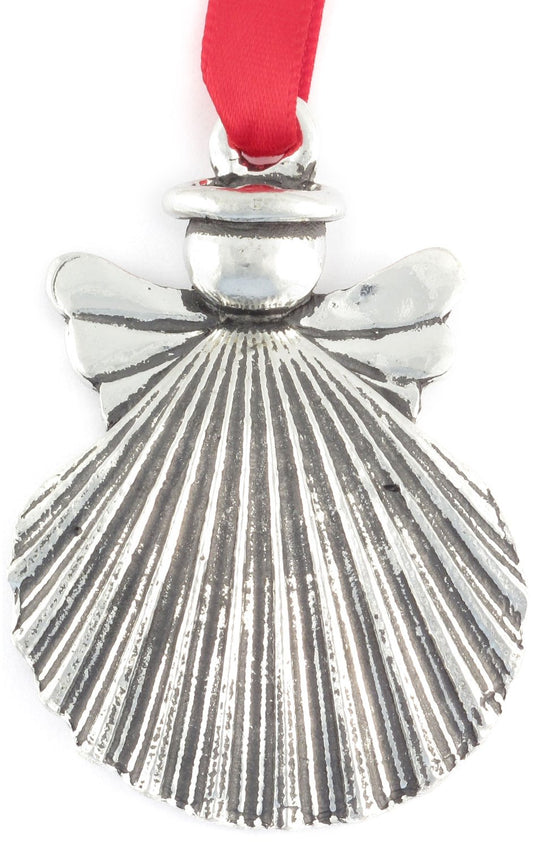 Basic Spirit Shell Angel Global Giving 2-1/2-Inch Pewter ornament