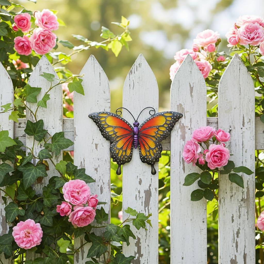 Comfy Hour Travel on Wings Collection 12" Metal Art Butterfly Wall Decor