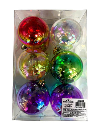 Kurt Adler Adler 60MM Clear Iridescent Plastic Ball 12-Piece Ornament Set