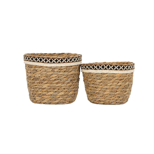 Foreside Home and Garden Basket, 7 x 7 x 6"H, 6.5 x 6.5 x 5"H, Natural