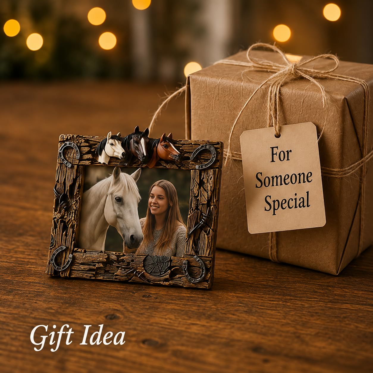 Comfy Hour 10.7 Inch Horse Picture Frame, Western Photo Frame