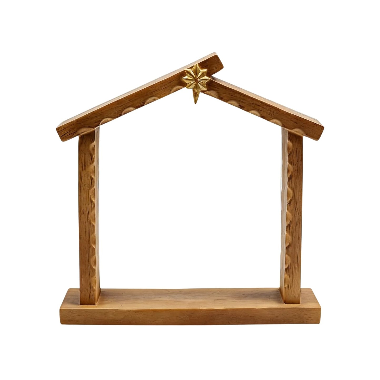 Comfy Hour 9.1 Inch Manger Nativity Stable, Gold Star Creche, 1 Unit