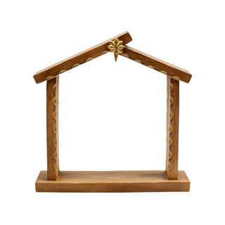 Comfy Hour 9.1 Inch Manger Nativity Stable, Gold Star Creche, 1 Unit