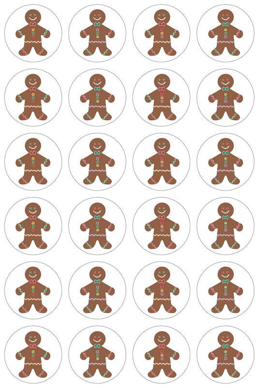 Hygloss Products Winter Christmas Gingerbread Man Stickers - 72 Sticker - 1 Inch, 3 Sheets
