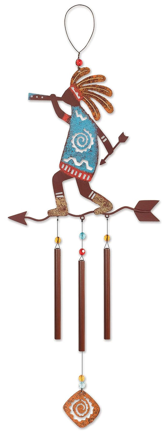 Sunset Vista Designs Kokopelli Arrow Wind Chime, 22"