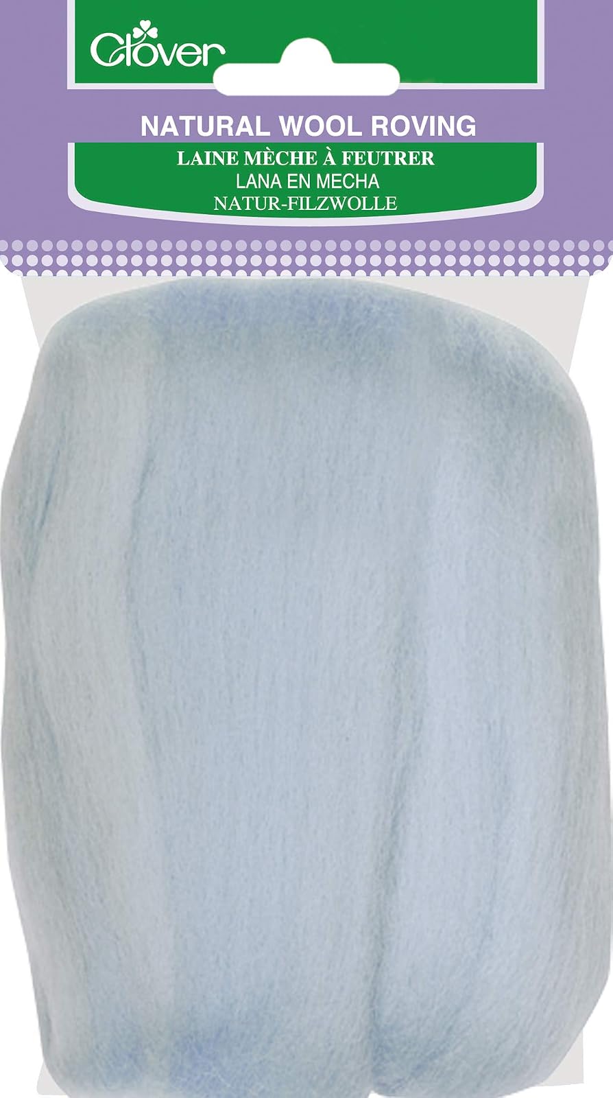 CLOVER Natural Wool Roving, Light Blue